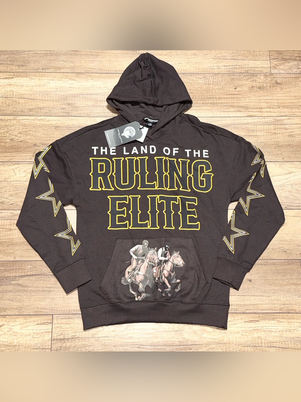 Crooks & Castles Brown Ruling Elite Star Graphic Cowboy Western Hoodie Adult S